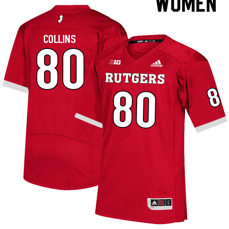 Women #80 Shawn Collins Rutgers Scarlet Knights College Football Jerseys Sale-Scarlet